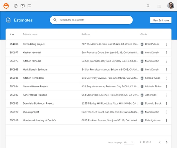 Estimator Software screenshot