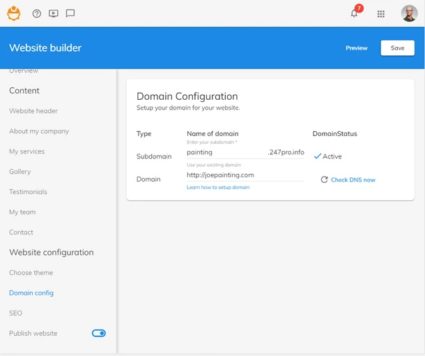 Website Builder Features and themes